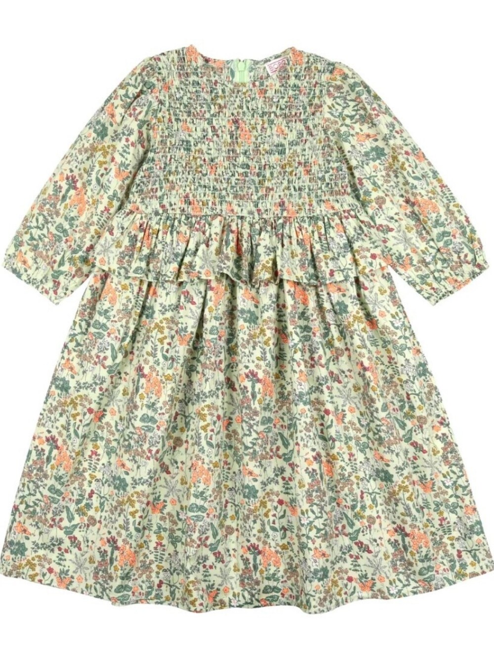 Girls Smocked Floral Ruffle Boutique Dress 10